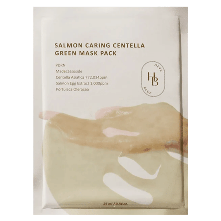 HEVEBLUE Salmon Caring Centella Green Mask Pack Korean Skincare in Canada