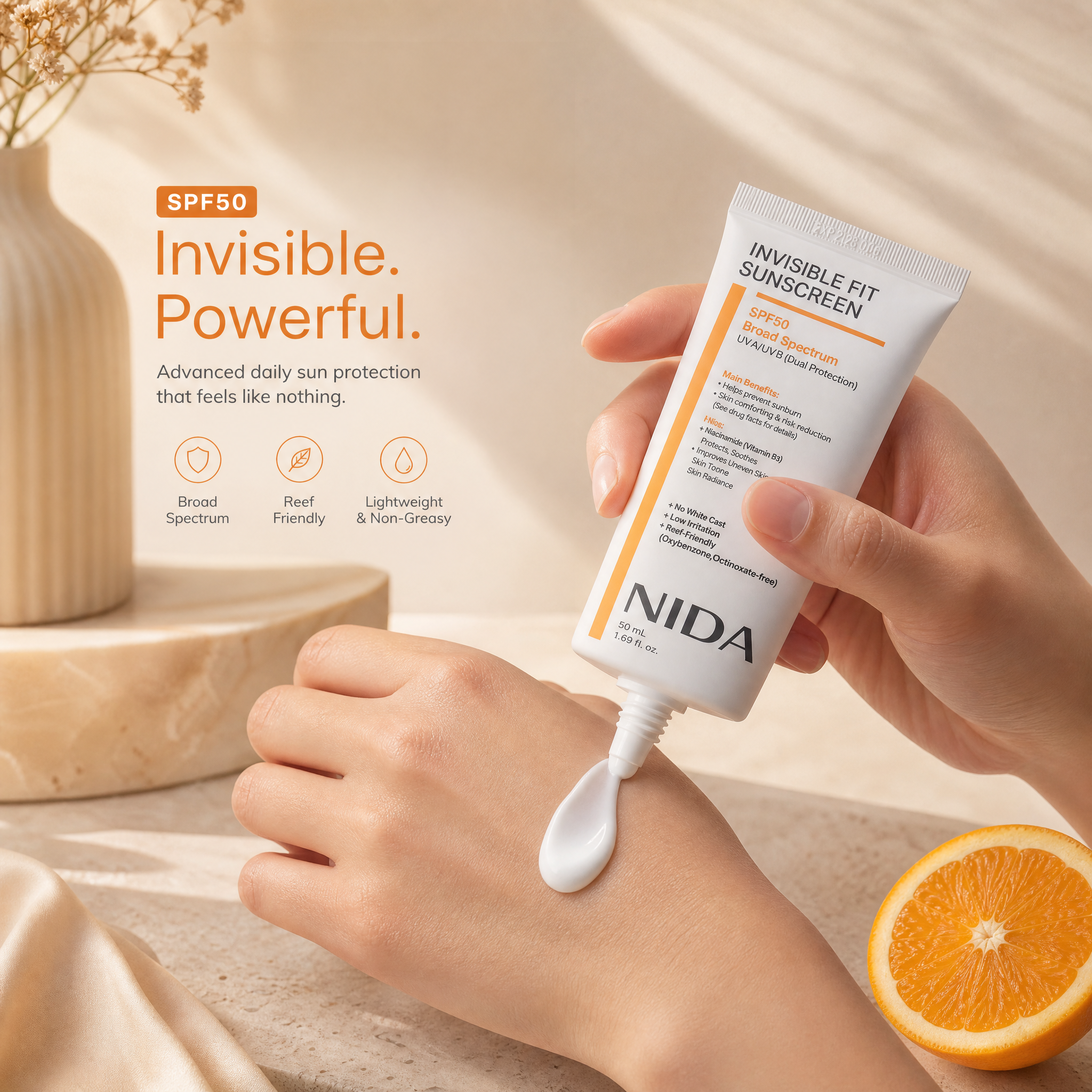 NIDA Invisible Fit Sun Cream