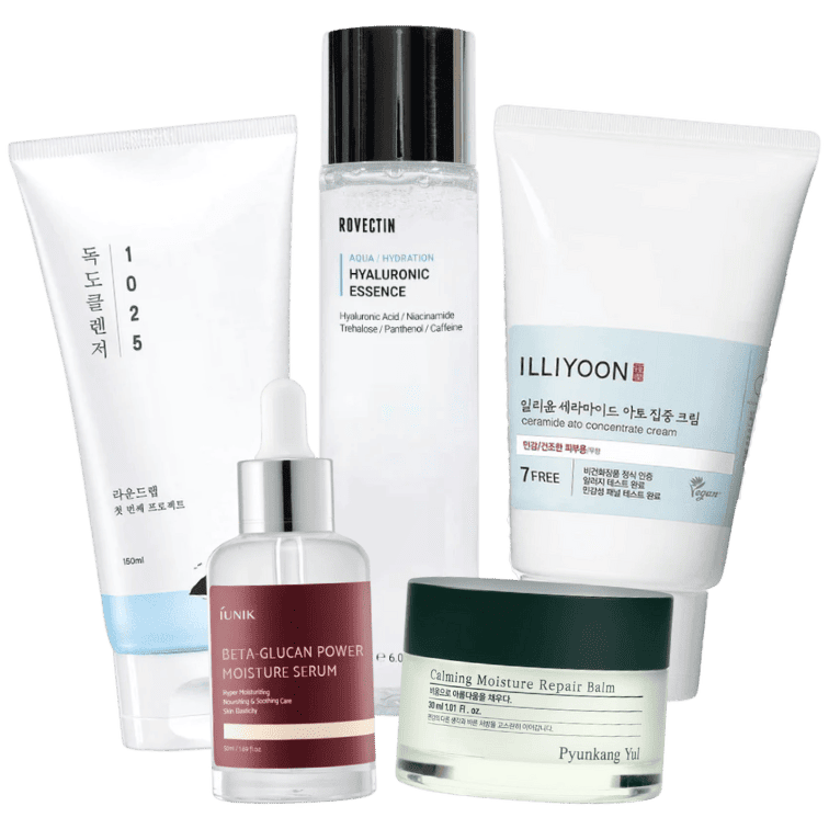Five Step Soothing Set for Dry and Sensitive Skin Types Korean Skincare in Canada