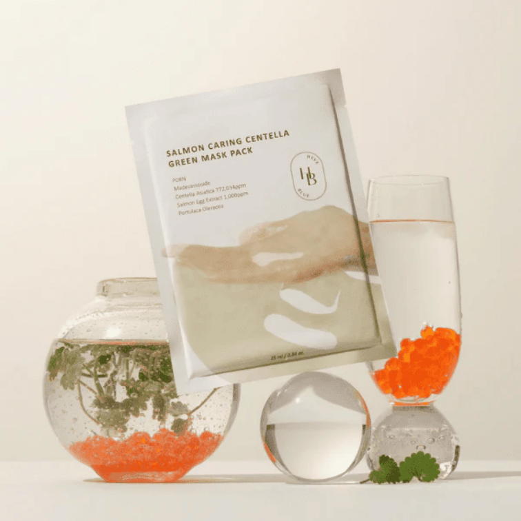 HEVEBLUE Salmon Caring Centella Green Mask Pack Korean Skincare in Canada